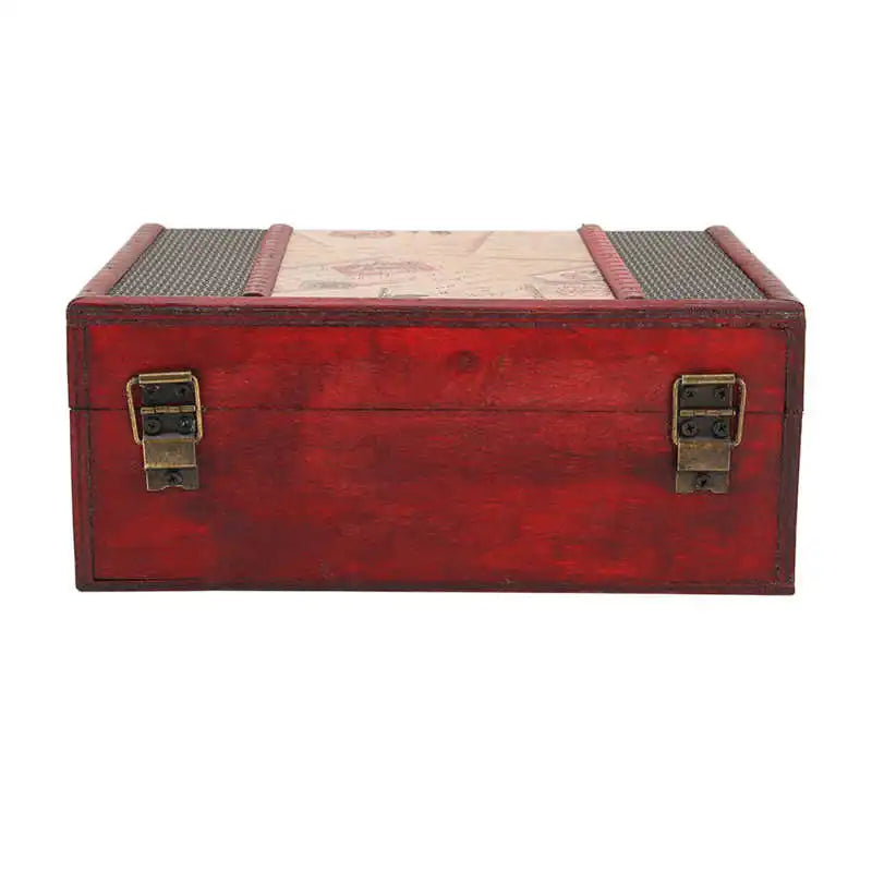 Vintage Wooden Storage Box Jewelry Necklace Bracelet Book Organizer
