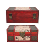 Vintage Wooden Storage Box Jewelry Necklace Bracelet Book Organizer