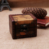 Vintage Wooden Treasure Box Map Embossed Jewelry Box