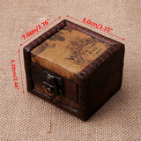Vintage Wooden Treasure Box Map Embossed Jewelry Box