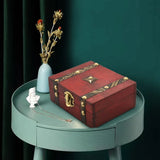 Vintage Wooden Treasure Chest Storage Box Lock Organizer Case Mini Small