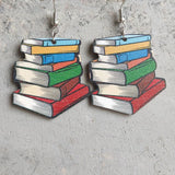 Vintage Wooden Wizard Book Earrings for Women