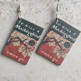 Vintage Wooden Wizard Book Earrings for Women