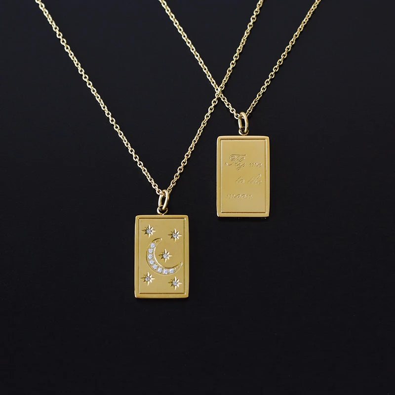 Vintage Zircon Pendant Necklace Women