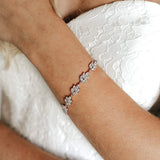 Vintage Zircon Leaf Bracelet Charm Bridesmaid Wedding Crystal Chain