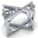 Vintage Zircon Silver Rings for Women Geometric Wedding Ring