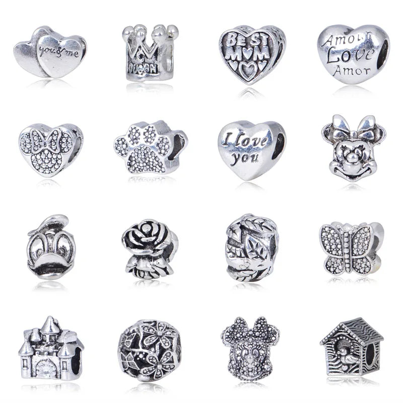 Vintage House Cartoon Charm Beads for Women DIY Jewelry