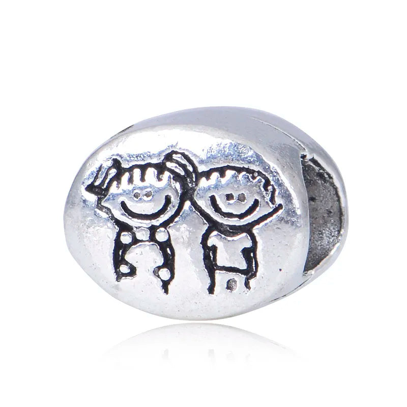 Vintage House Cartoon Charm Beads for Women DIY Jewelry
