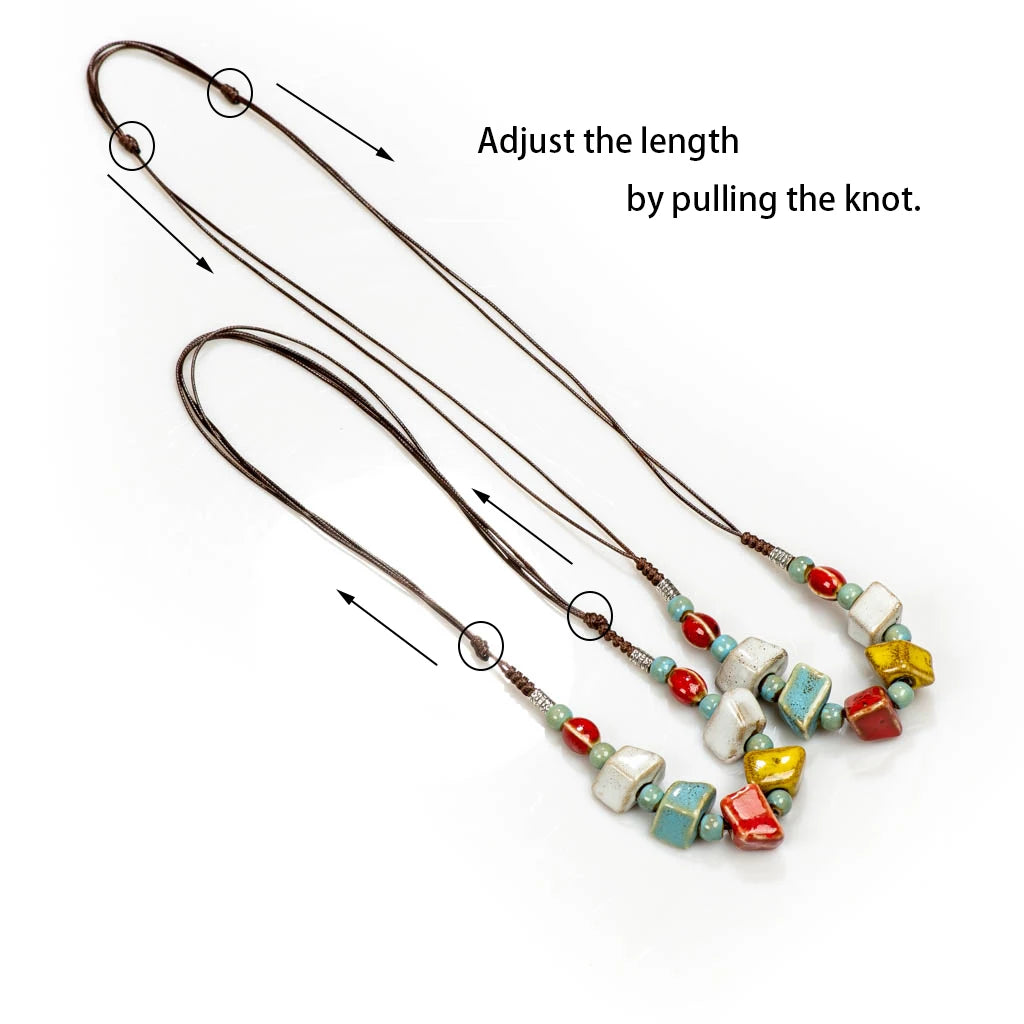 Vintage Ceramic Adjustable Necklace for Women Mama Jewelry
