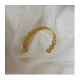 Vintage Court Golden Hollow Lace Bracelet Sun Flower Opening Adjustable Cuff