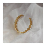 Vintage Court Golden Hollow Lace Bracelet Sun Flower Opening Adjustable Cuff