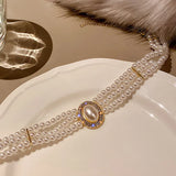 Vintage Pearl Diamond Necklace, Court Design, Personality Neck Chain