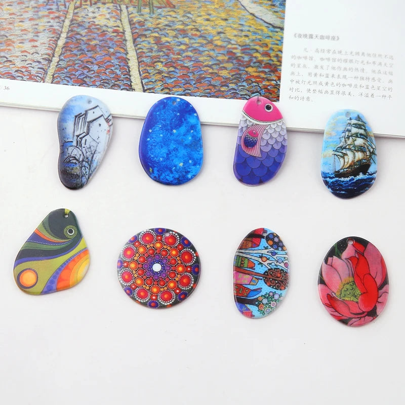 50pcs Irregular Shape Resin Charms for DIY Jewelry Making