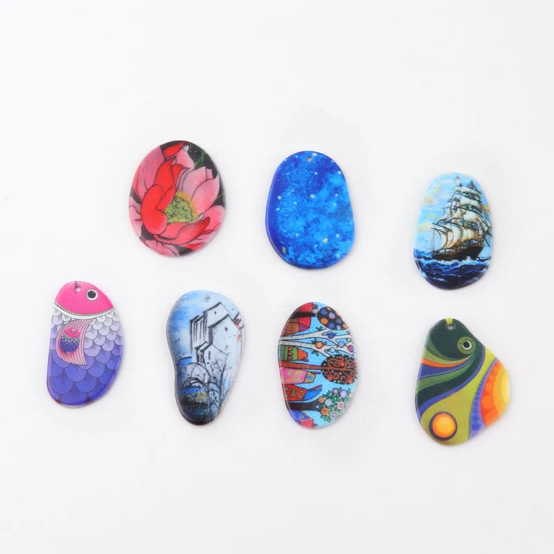50pcs Irregular Shape Resin Charms for DIY Jewelry Making