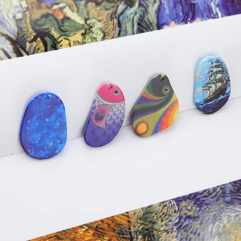 50pcs Irregular Shape Resin Charms for DIY Jewelry Making