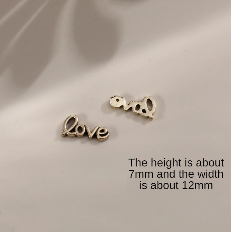 Vintage Tracing Letter Tea Flower Bee Alloy Patch DIY Hand Accessory