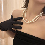 Vintage Double Pearl Necklace Women Necklace