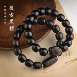 Vintage Ebony Bracelet African Red Sandalwood Buddha Beads Jewelry