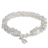 Vintage Dragon Chain Bracelet for Men Silver Bangle Jewelry