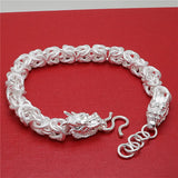Vintage Dragon Chain Bracelet for Men Silver Bangle Jewelry