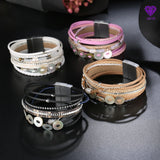 Vintage Hand-Knitted Shell Pearl Bracelet National Wind-Woven Multi-Layer