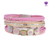 Vintage Hand-Knitted Shell Pearl Bracelet National Wind-Woven Multi-Layer