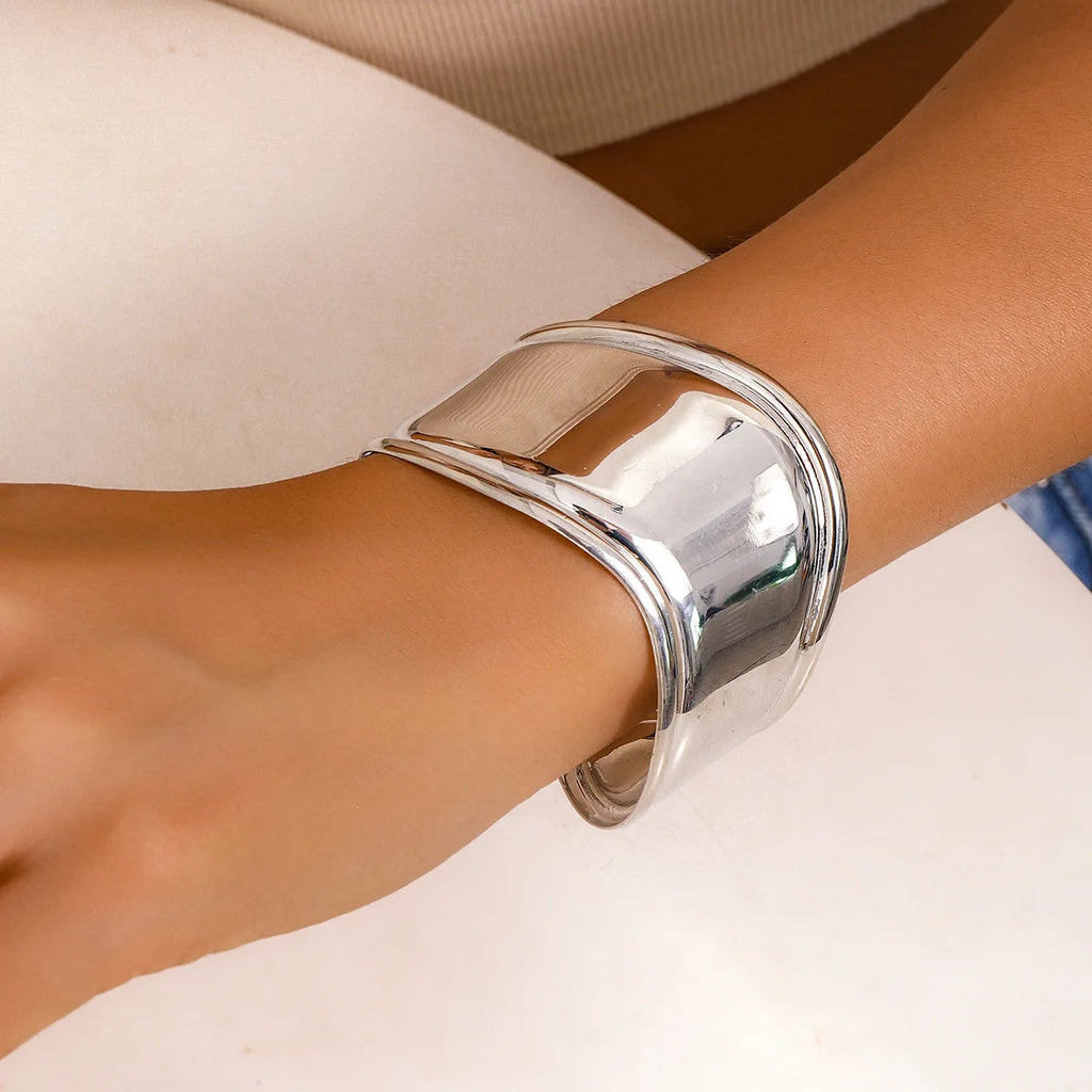 Vintage Silver Mix Wide Open Bracelet for Women Men
