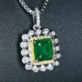 Vintage Emerald Crystal Pendant Necklace for Women