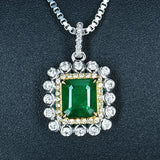 Vintage Emerald Crystal Pendant Necklace for Women