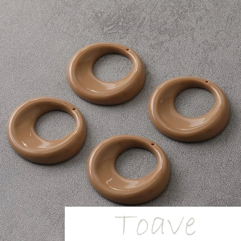 Vintage Resin Round Hollow Belt Ring DIY Earring Accessories