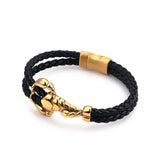 Vintage Multi-Layer Hand-Woven Leather Bracelet Titanium Steel