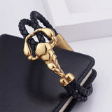 Vintage Multi-Layer Hand-Woven Leather Bracelet Titanium Steel