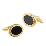 Vintage Oval Sandstone Silver Plated Cufflinks