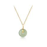 Vintage Jade Pendant Necklace 925 Silver Fine Jewelry
