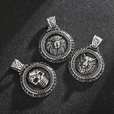 Vintage Punk Skull Pendant Stainless Steel Animal Lion Wolf Head