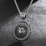 Vintage Punk Skull Pendant Stainless Steel Animal Lion Wolf Head