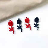 Vintage Red Rose Bouquet Pendant Earring DIY