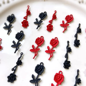 Vintage Red Rose Bouquet Pendant Earring DIY