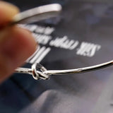 Vintage Retro Silver S925 Knot Cuff Bracelet for Women