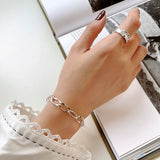 Vintage s925 Sterling Bracelet 18K Chain Women's Jewelry Banquet Birthday