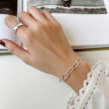Vintage s925 Sterling Bracelet 18K Chain Women's Jewelry Banquet Birthday