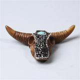 Vintage Cow Bone Head Bracelet Necklace Pendant Retro Men Women Gift