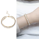 Adjustable Freshwater Pearl Knitting Bracelet