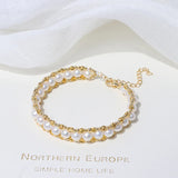 Adjustable Freshwater Pearl Knitting Bracelet