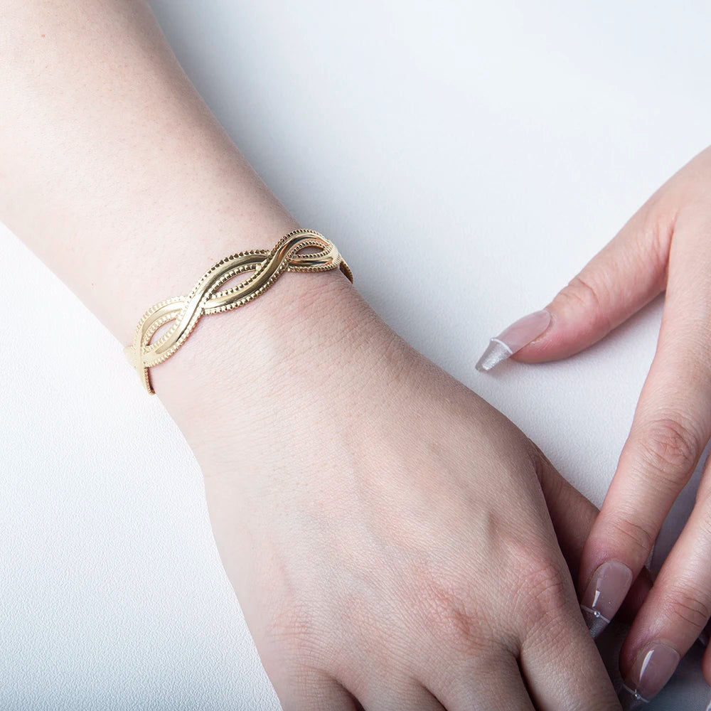 Stainless Steel Geometric Bracelet for Women's Charm Jewelry