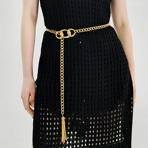 Vintage Fringe Waist Chain Metal Belt Women's Accessory