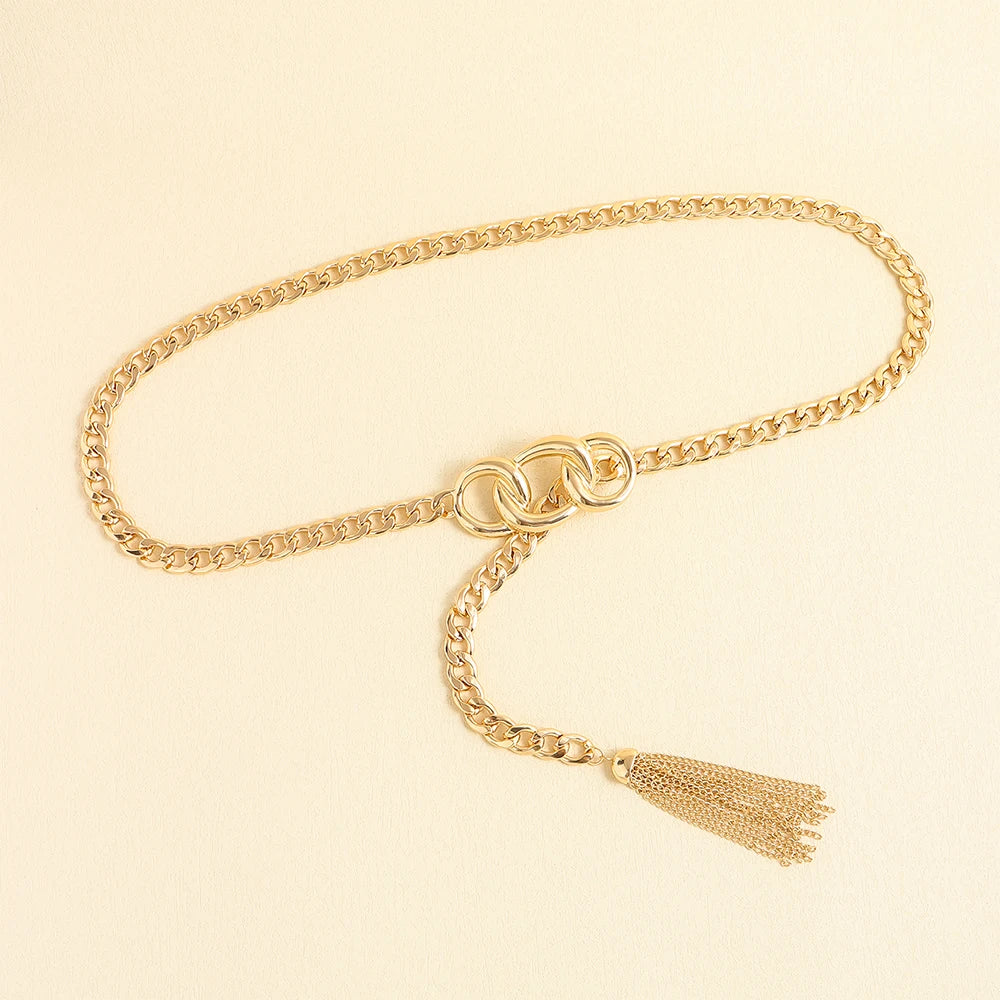 Vintage Fringe Waist Chain Metal Belt Women's Accessory