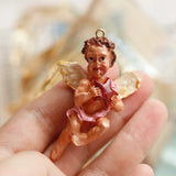 Vintage Hand-Painted Angel Pendant Earrings DIY Jewelry Accessories