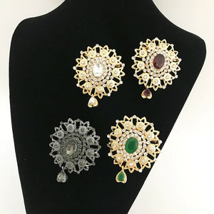 Vintage Crystal Brooch Moroccan Wedding Dress Corsage Ethnic Pin
