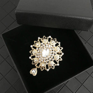 Vintage Crystal Brooch Moroccan Wedding Dress Corsage Ethnic Pin